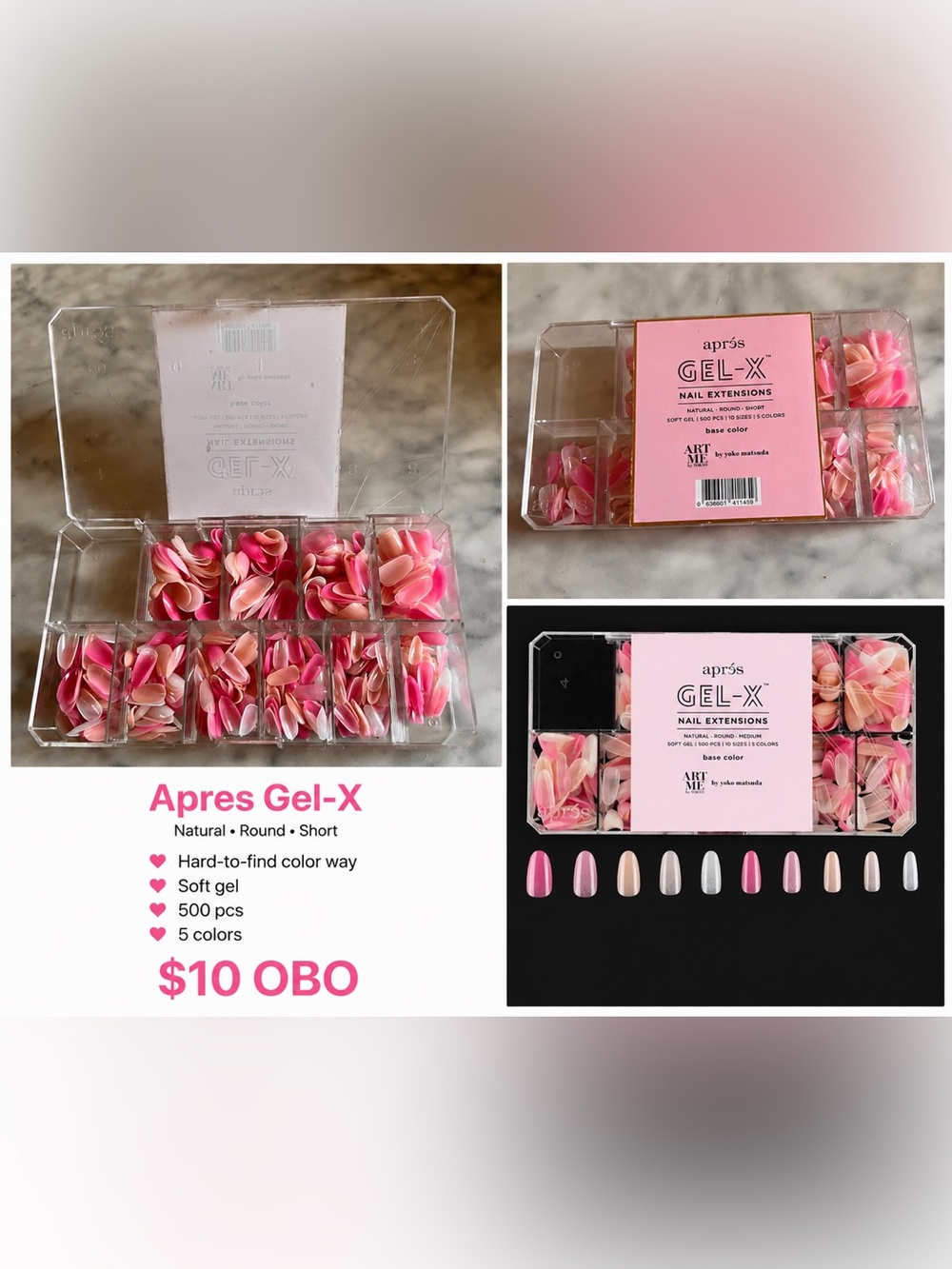 aprés Gel-X Pink Multi-Tone Press-On Nail Set - Picture 2 of 2